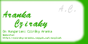 aranka cziraky business card